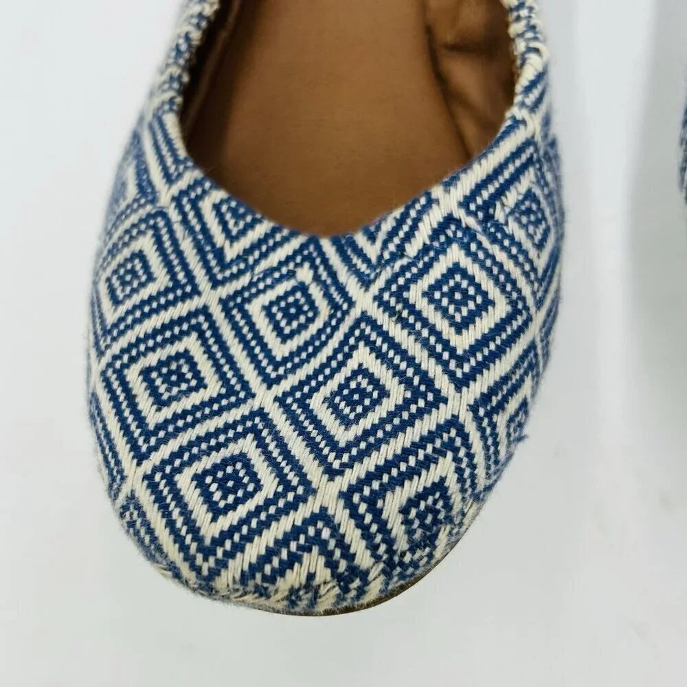 Lucky Brand Erin Women's Size 7.5B Flats Shoes Slip On Ballet Blue Aztec Print